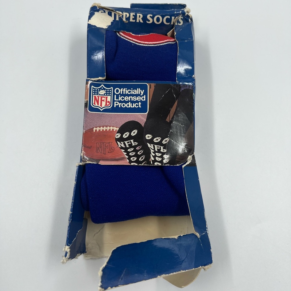 Vintage 80s/90s NFL Buffalo Bills Zubaz Print Slipper Socks NEW IN BOX